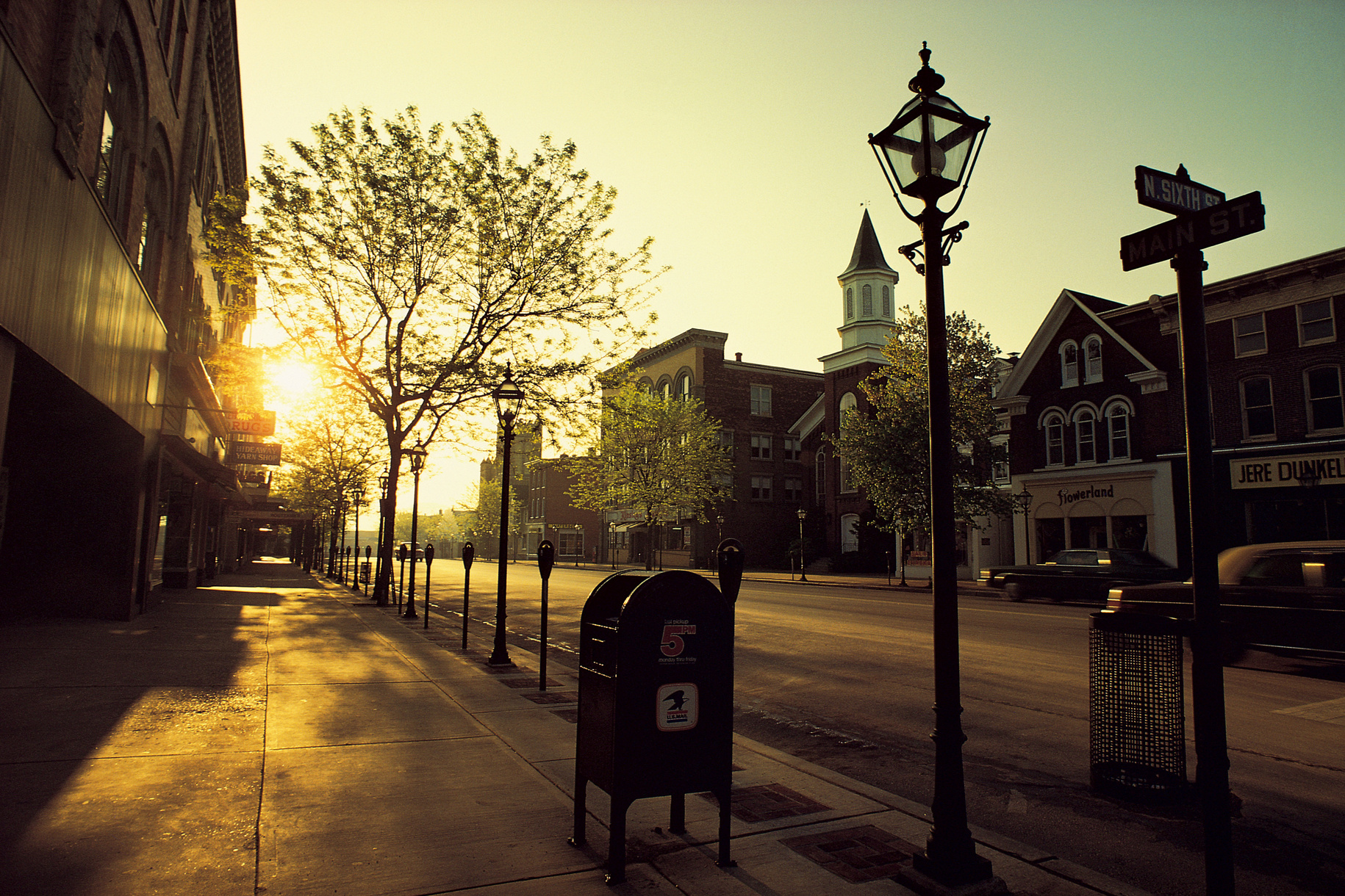 Sunrise in small town